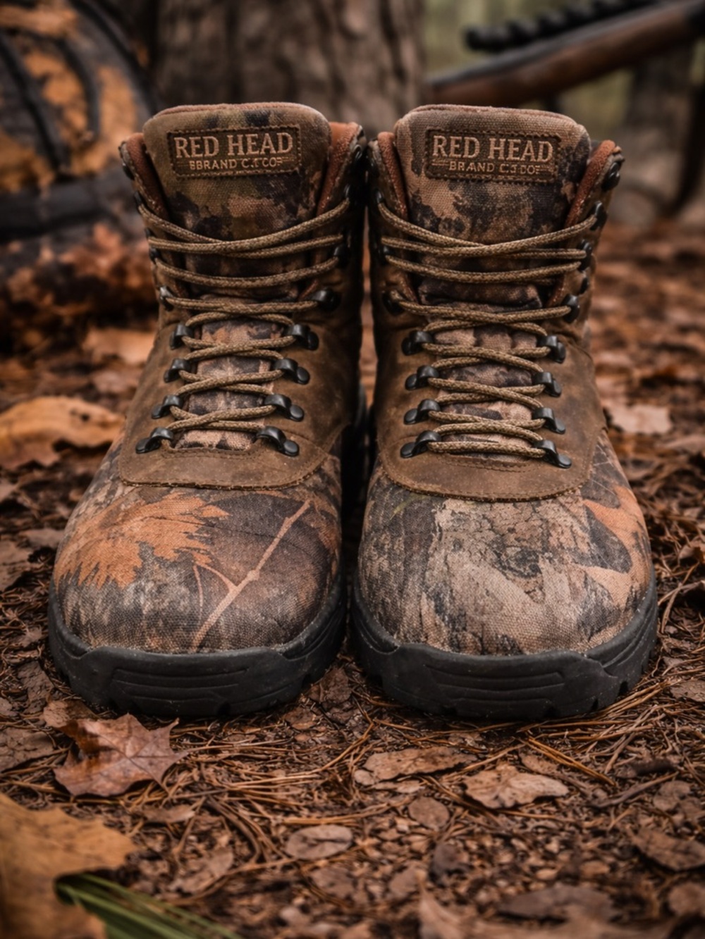 RedHead Mens Hunting Boots Size 12 Brown Camo Waterproof Lace Up Outdoor Hike